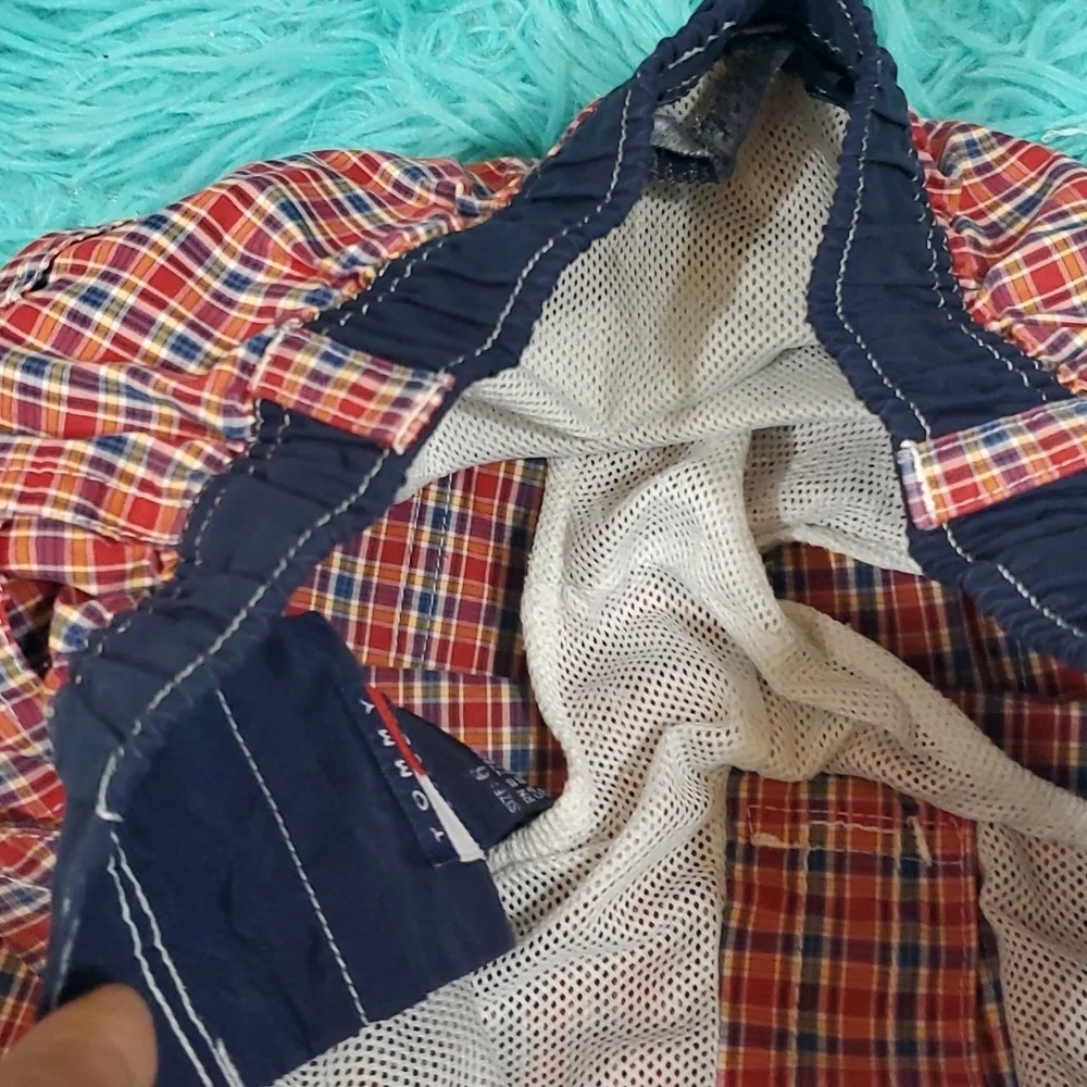 Tommy Hilfiger Boys Plaid Swim Trunks